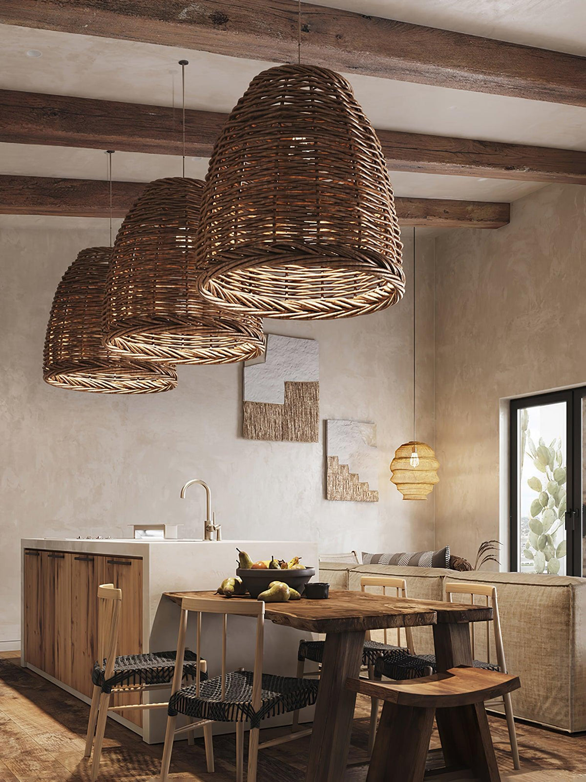 Wickora Vintage Wicker Pendant Lamp