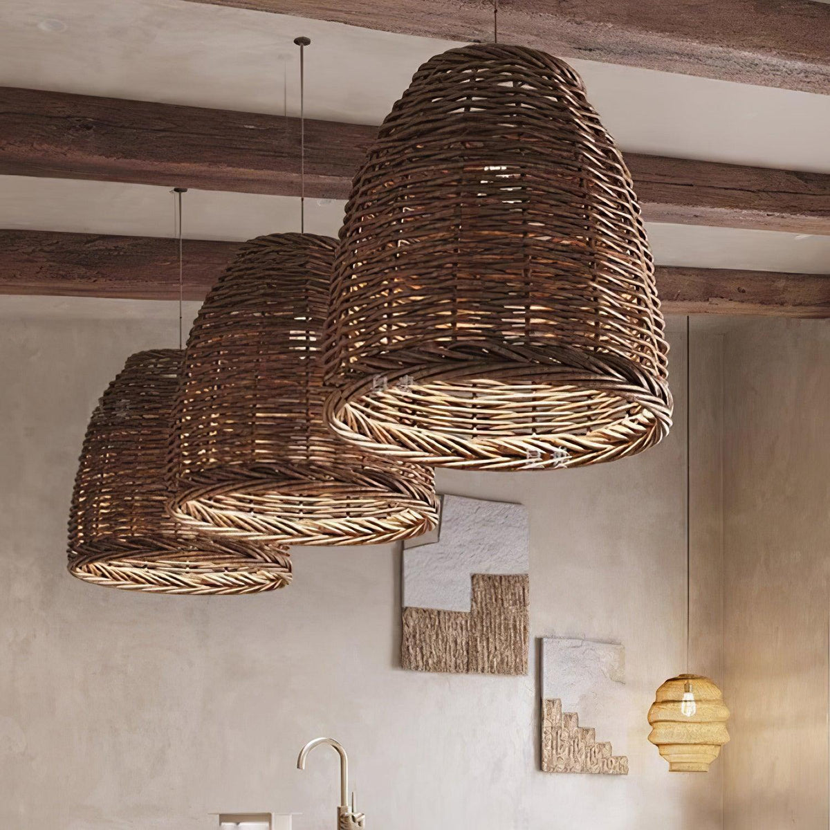 Wickora Vintage Wicker Pendant Lamp