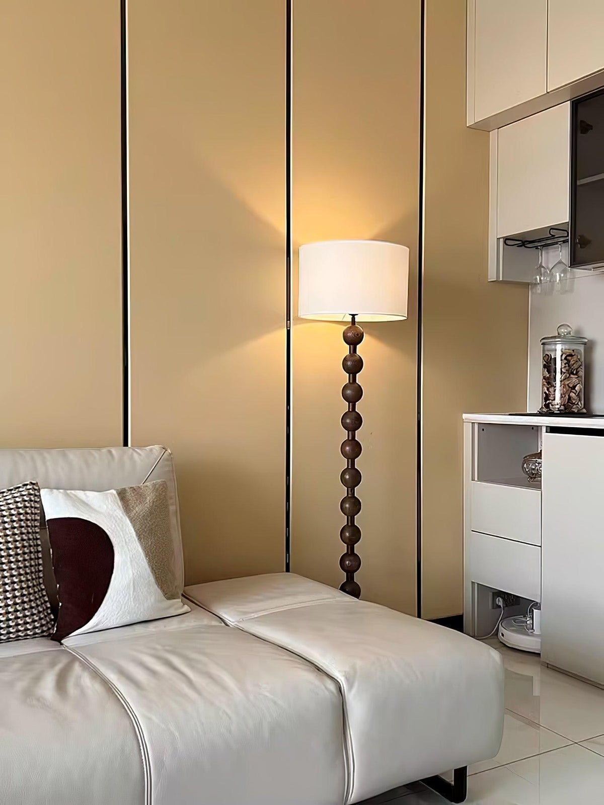 Paston Wood Fabric Floor Lamp