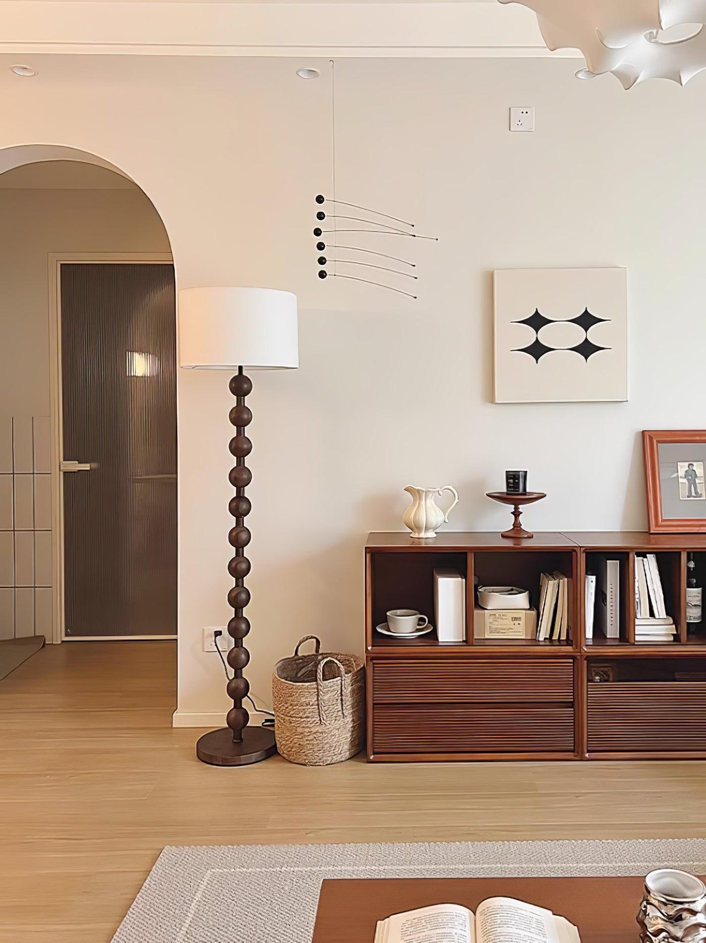 Paston Wood Fabric Floor Lamp