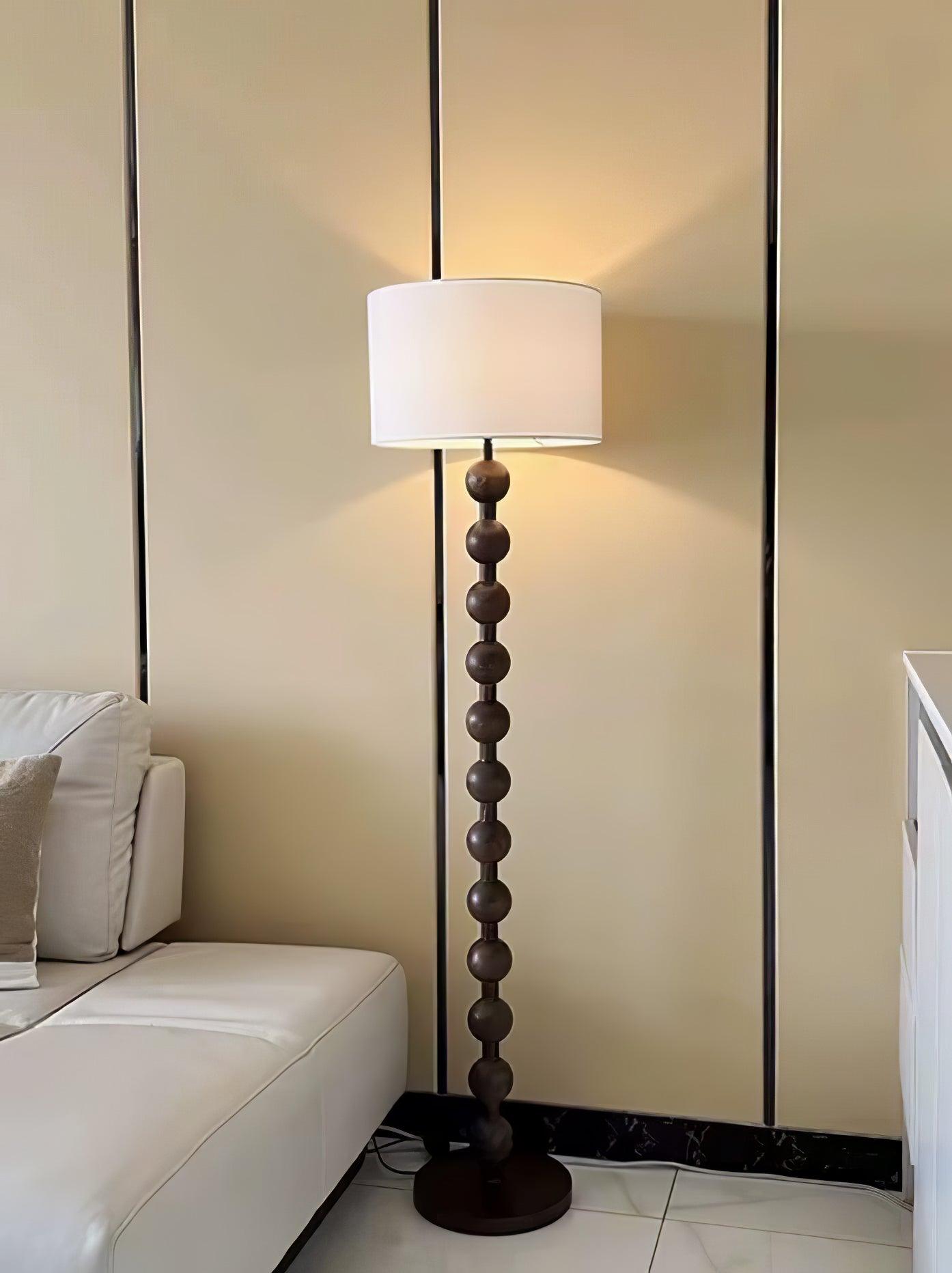 Paston Wood Fabric Floor Lamp