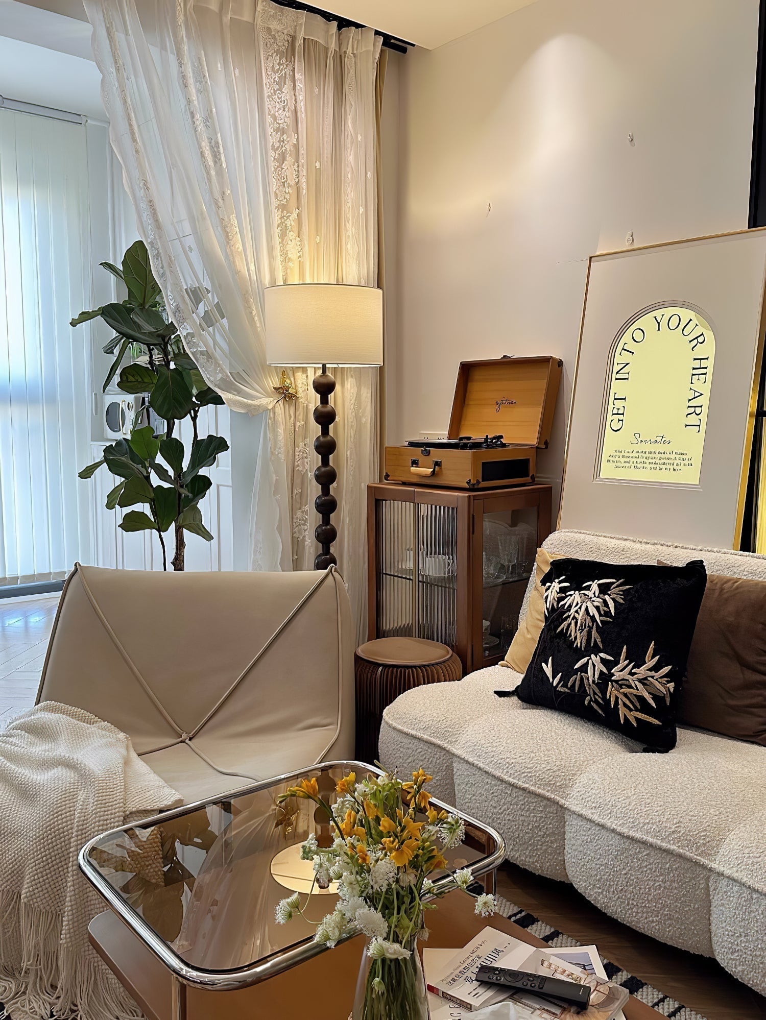 Paston Wood Fabric Floor Lamp
