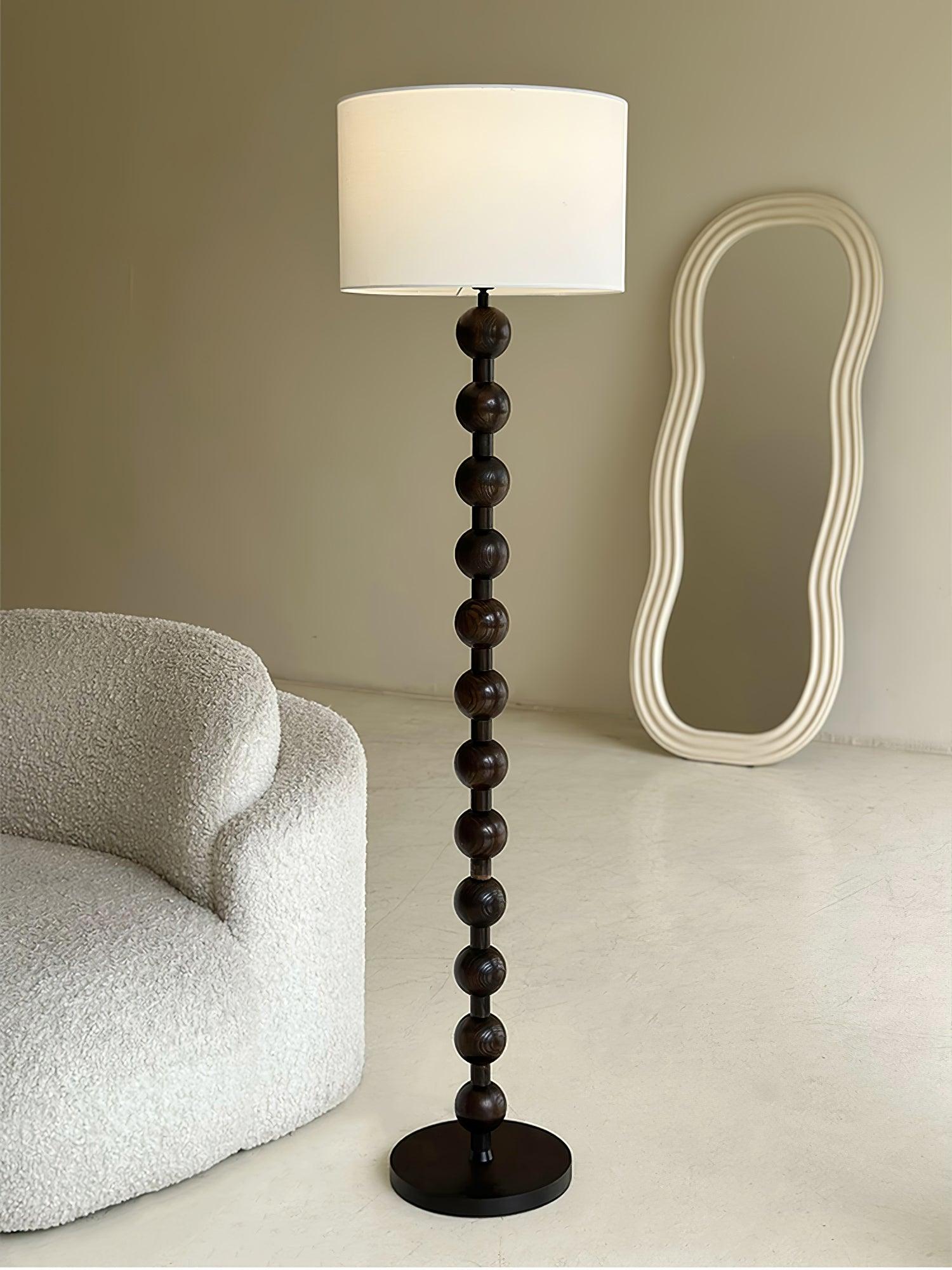Paston Wood Fabric Floor Lamp
