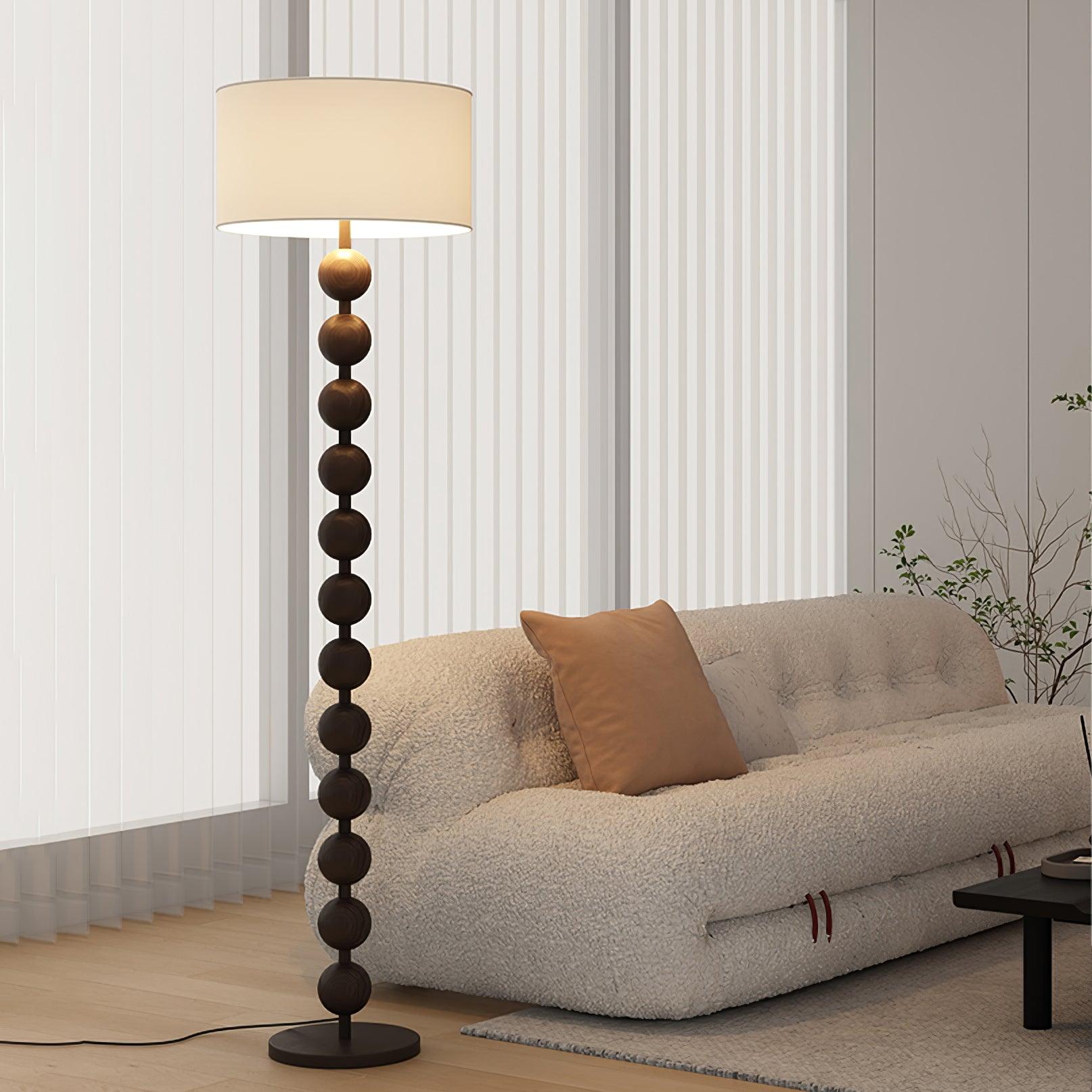 Paston Wood Fabric Floor Lamp