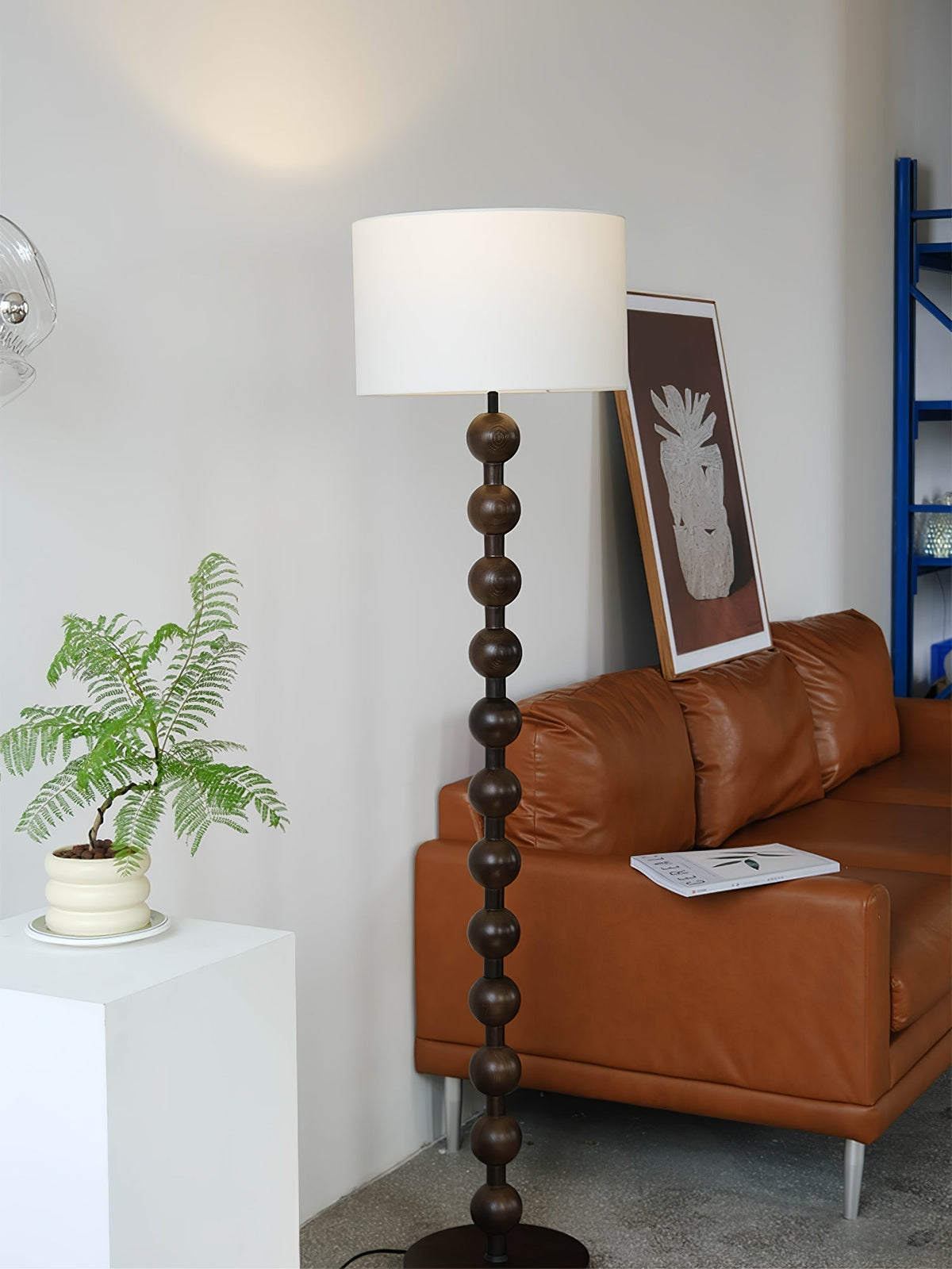 Paston Wood Fabric Floor Lamp