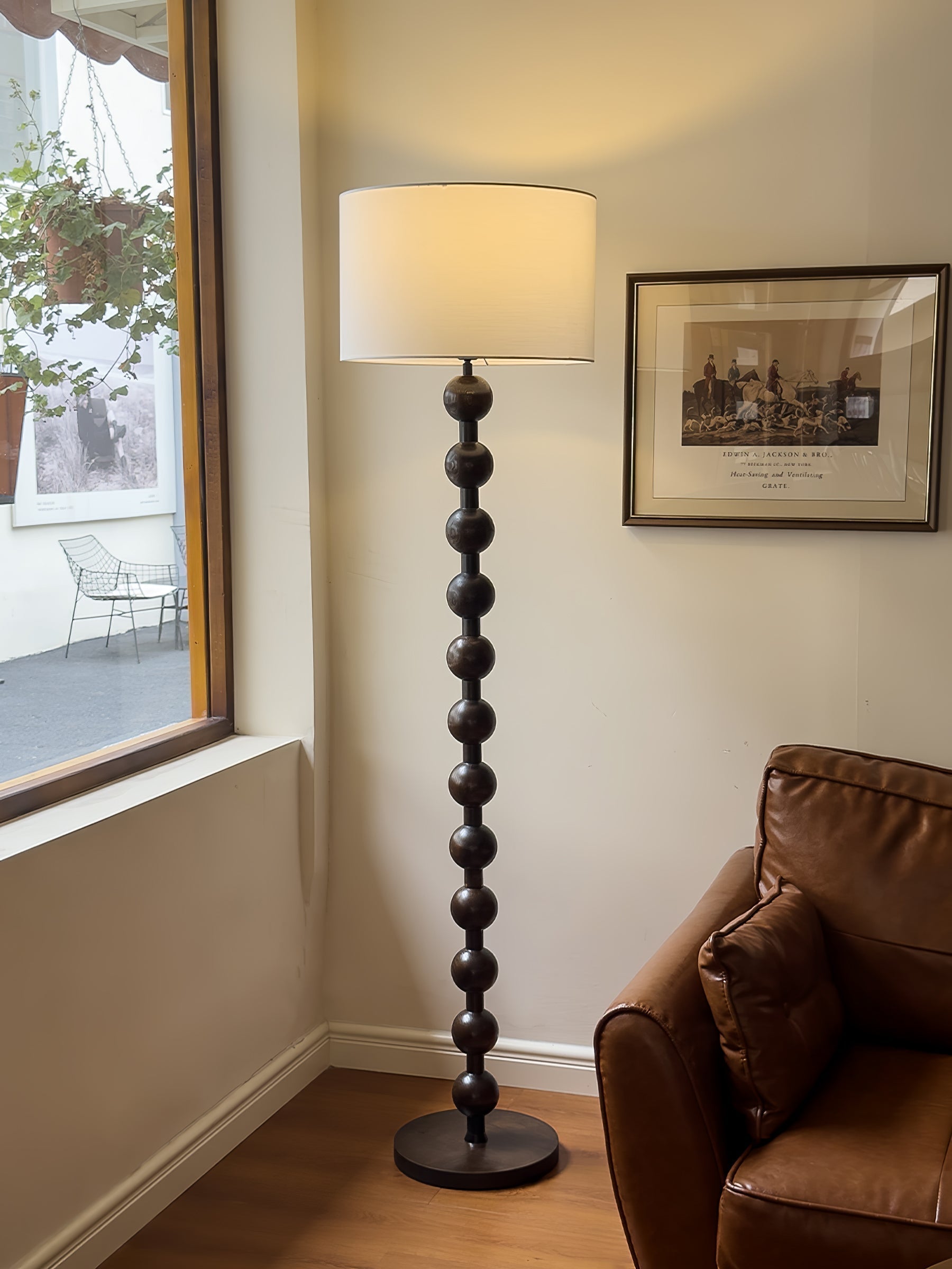 Paston Wood Fabric Floor Lamp
