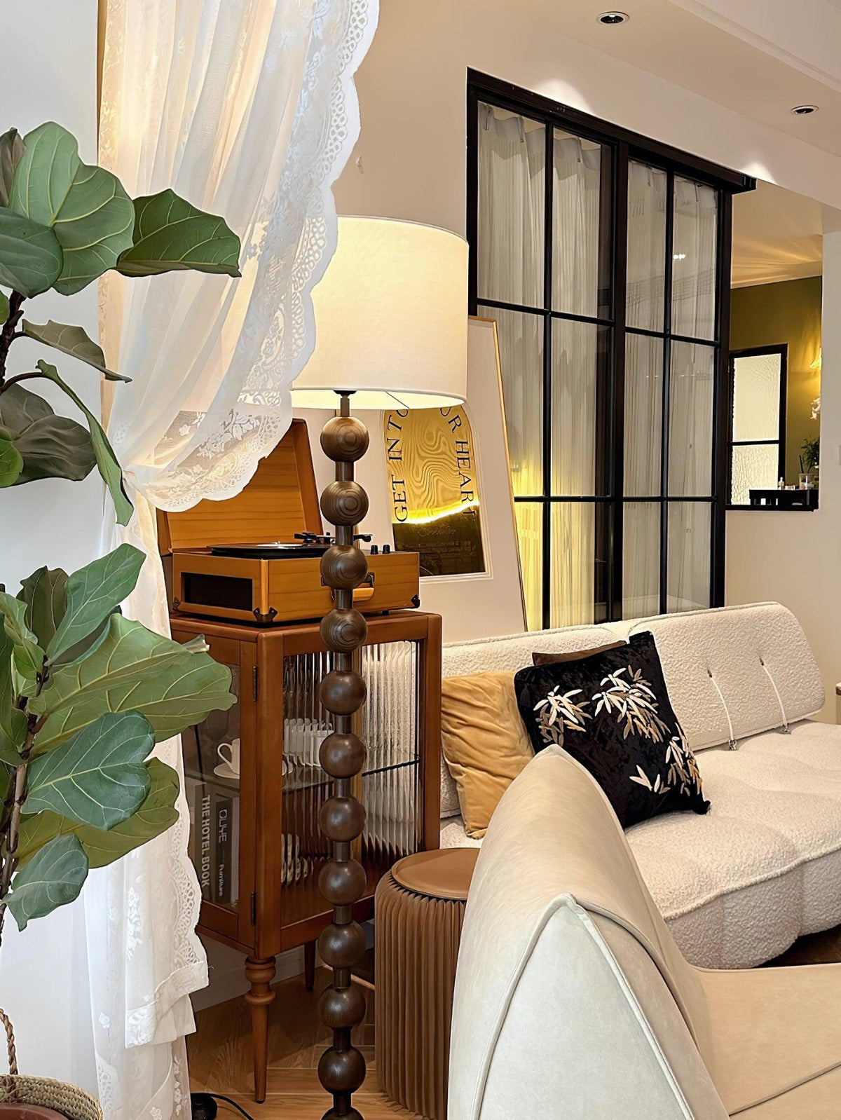 Paston Wood Fabric Floor Lamp