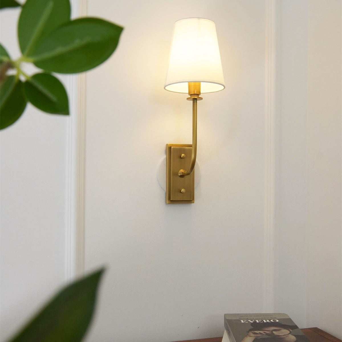 Sylvie Tapered Modern Fabric Wall Light