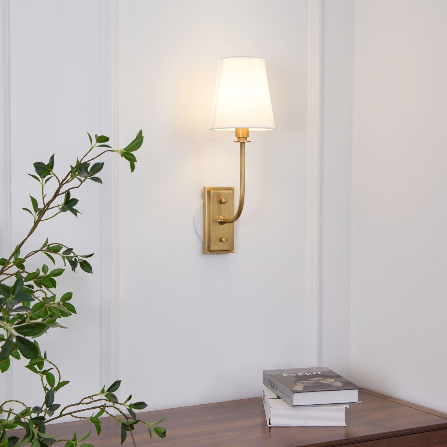 Sylvie Tapered Modern Fabric Wall Light