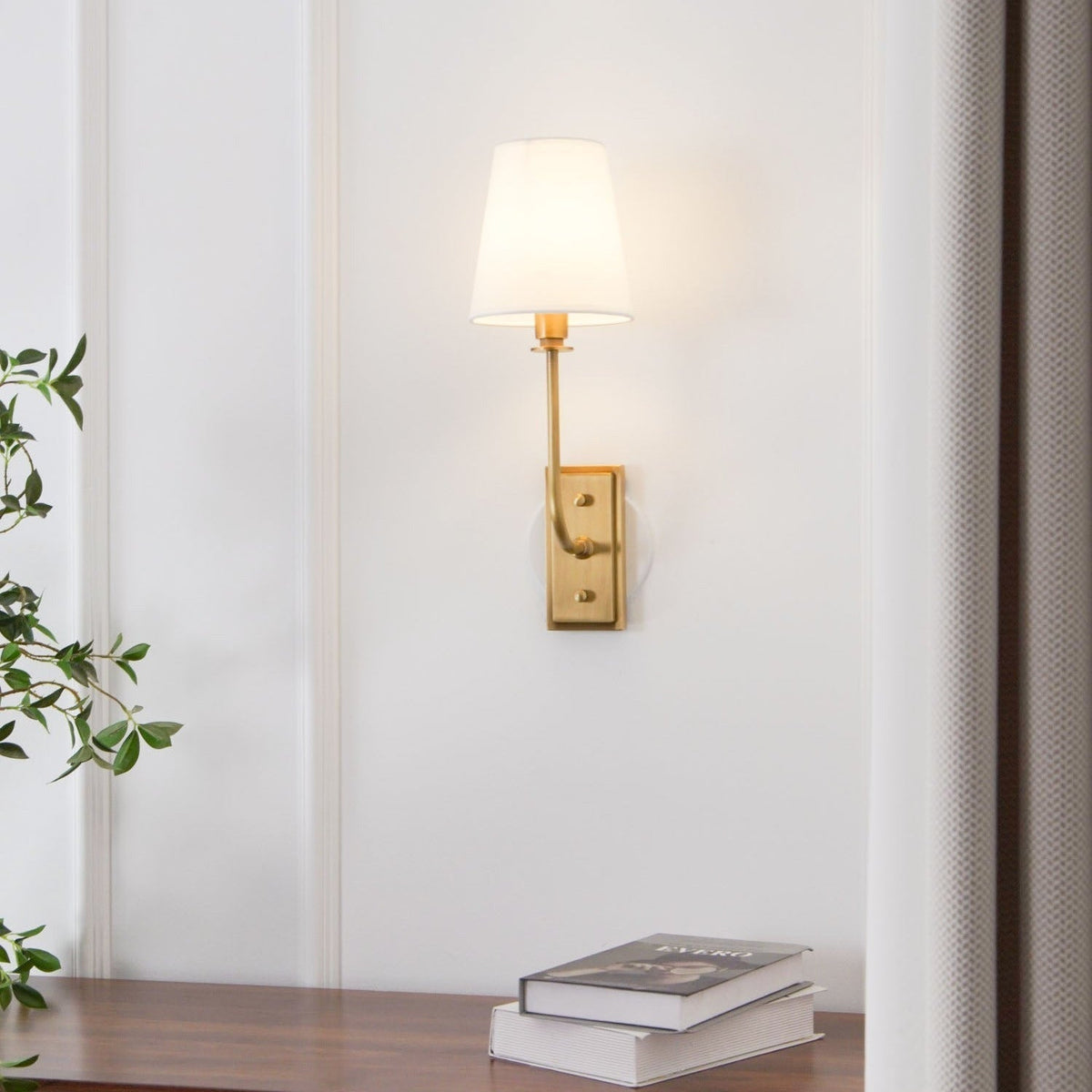 Sylvie Tapered Modern Fabric Wall Light