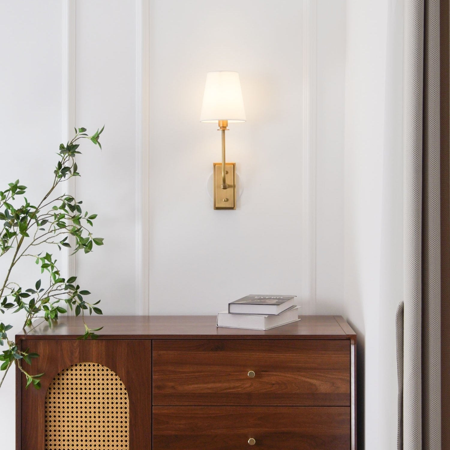 Sylvie Tapered Modern Fabric Wall Light