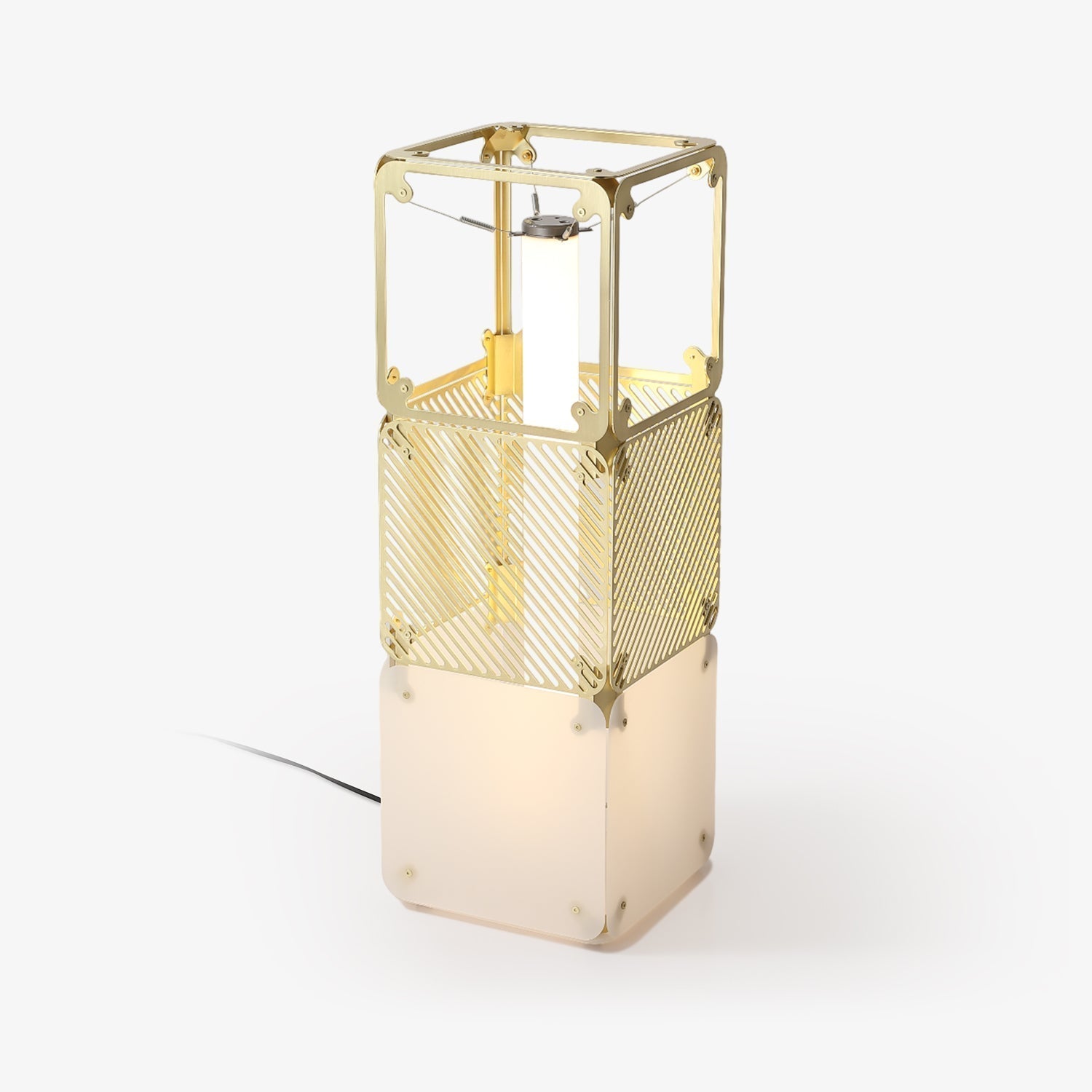 LuxeGrid Industrial Brass Floor Lamp