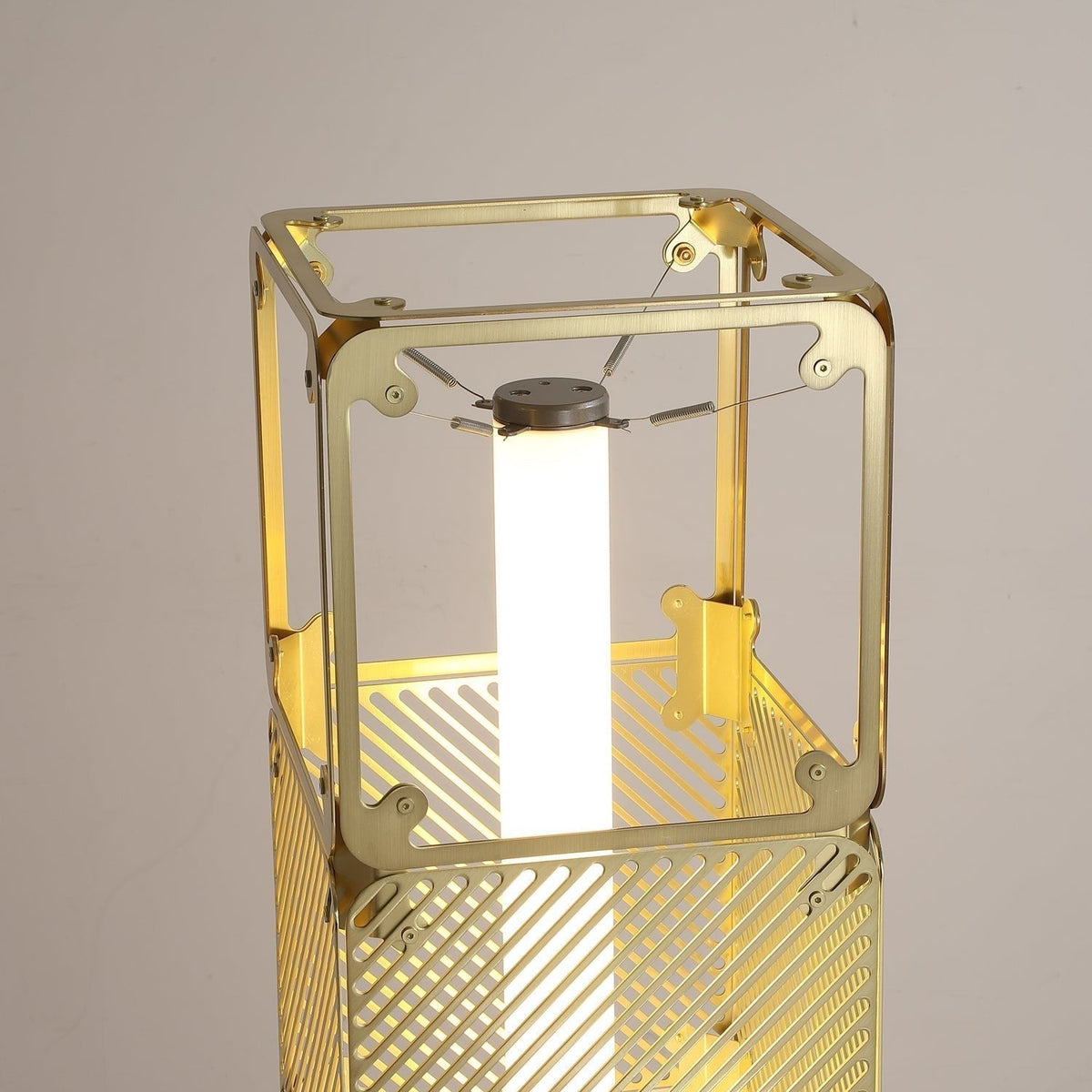LuxeGrid Industrial Brass Floor Lamp