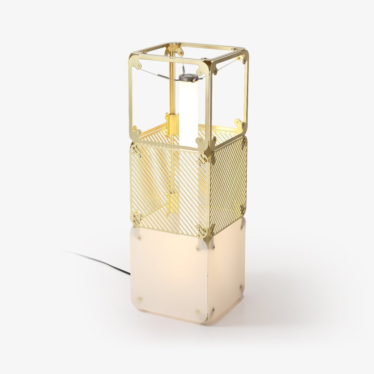 LuxeGrid Industrial Brass Floor Lamp
