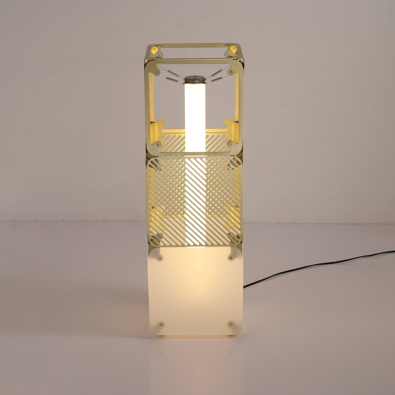 LuxeGrid Industrial Brass Floor Lamp