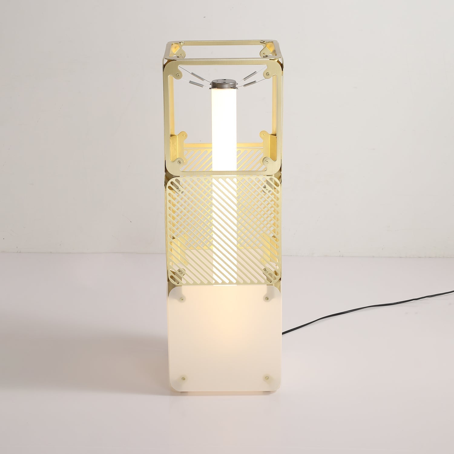 LuxeGrid Industrial Brass Floor Lamp