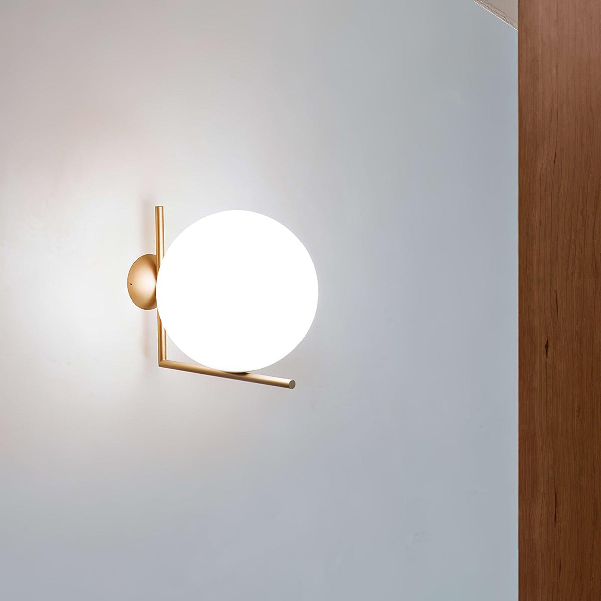 Joanna Modern Minimalist Opal Blown Glass Wall Lamp