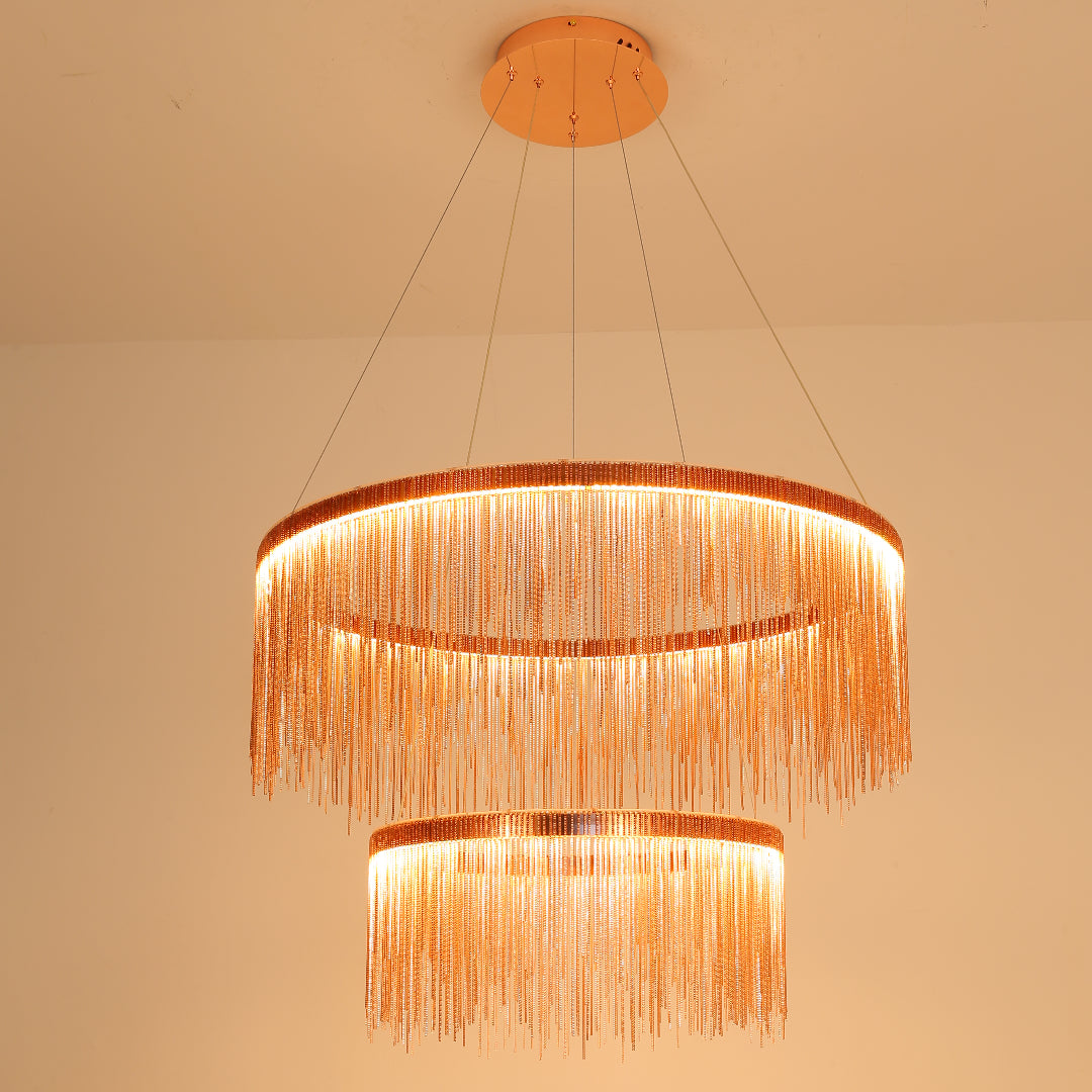 Arisha Tassel Chain Art Deco Pendant Light Living Room Hall - Neutral Decor
