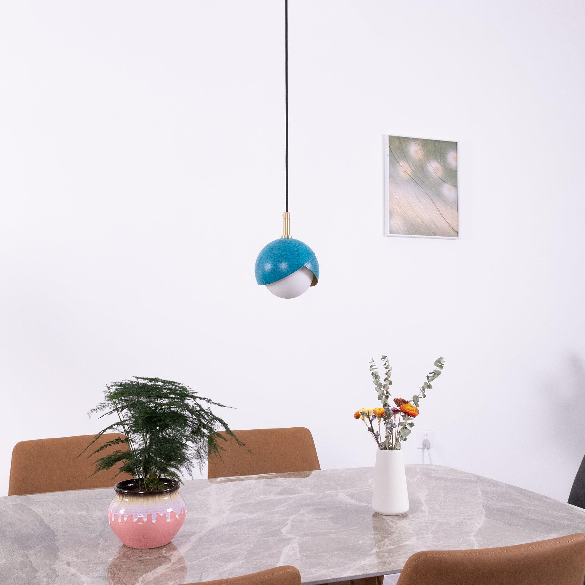Jynara Pendant Lamp Brass Nested Opal Globe Modern