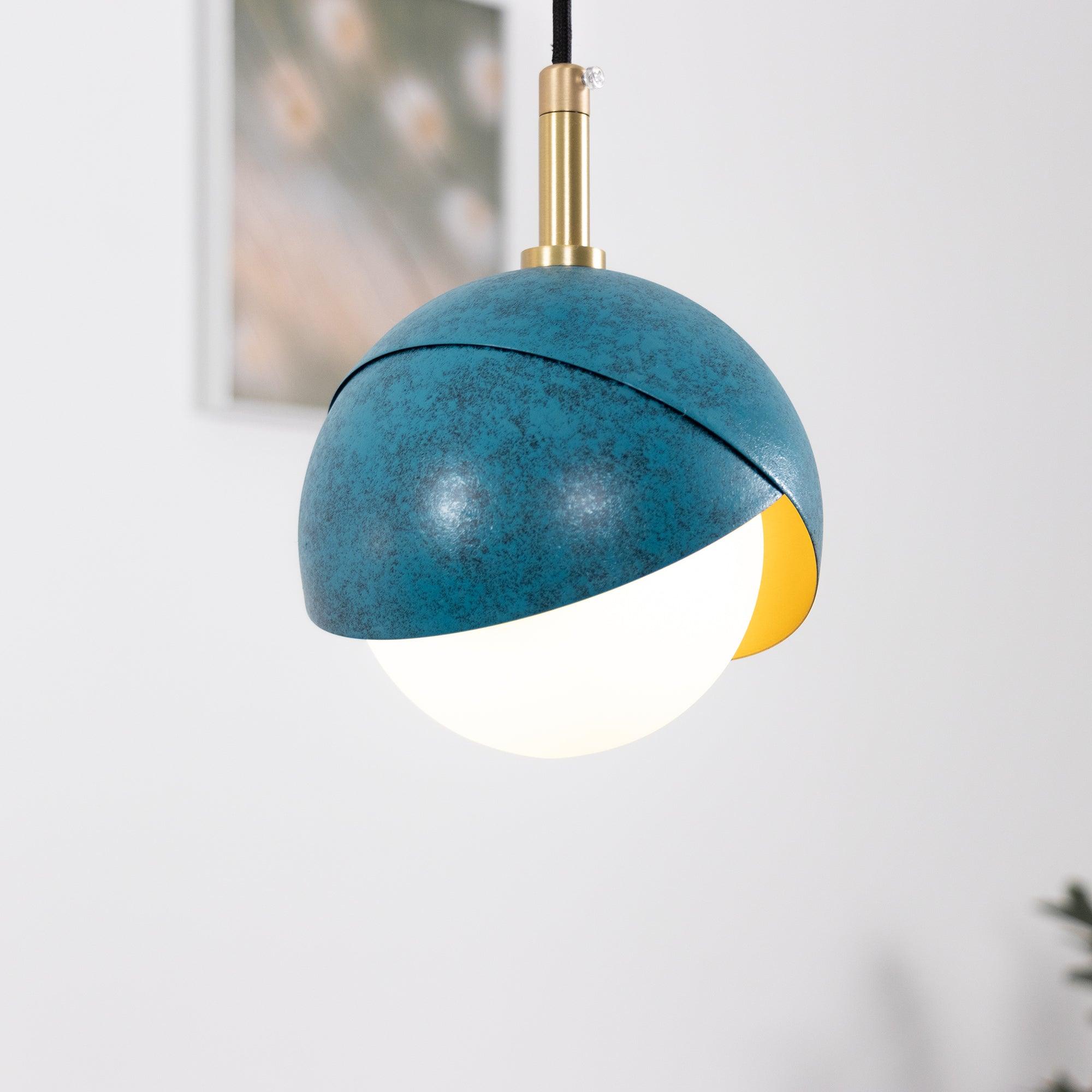 Jynara Pendant Lamp Brass Nested Opal Globe Modern