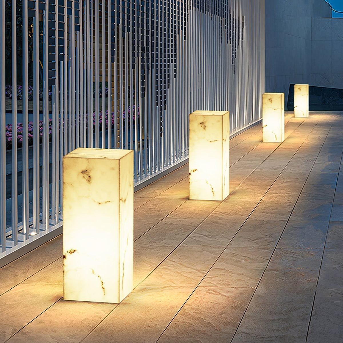 Ardorion Modern Minimalist Cube Marble Outdoor Light