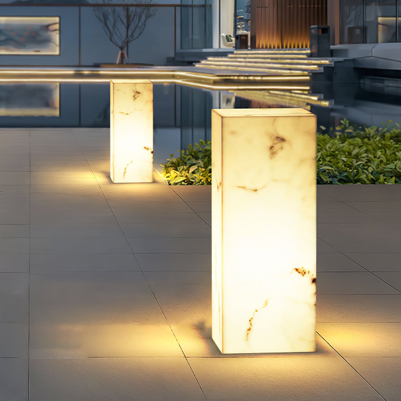 Ardorion Modern Minimalist Cube Marble Outdoor Light