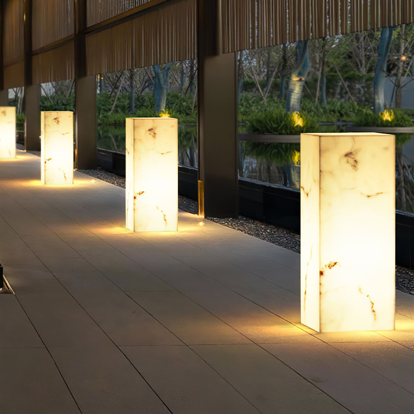 Ardorion Modern Minimalist Cube Marble Outdoor Light