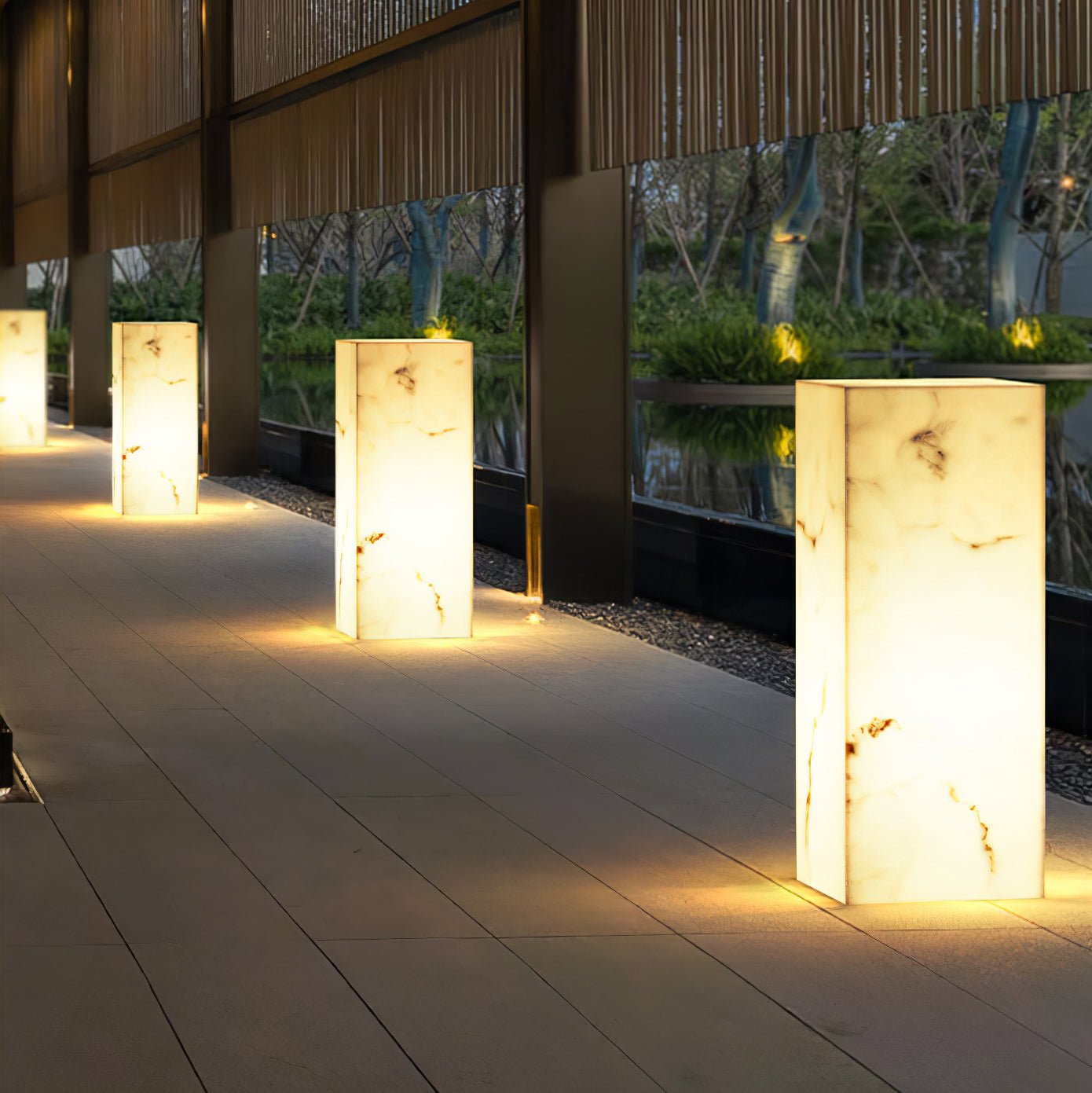 Ardorion Modern Minimalist Cube Marble Outdoor Light