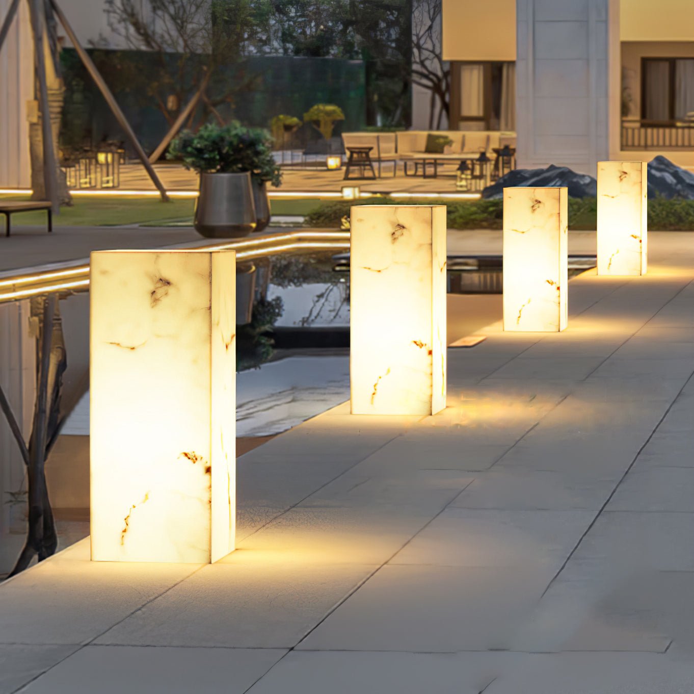 Ardorion Modern Minimalist Cube Marble Outdoor Light