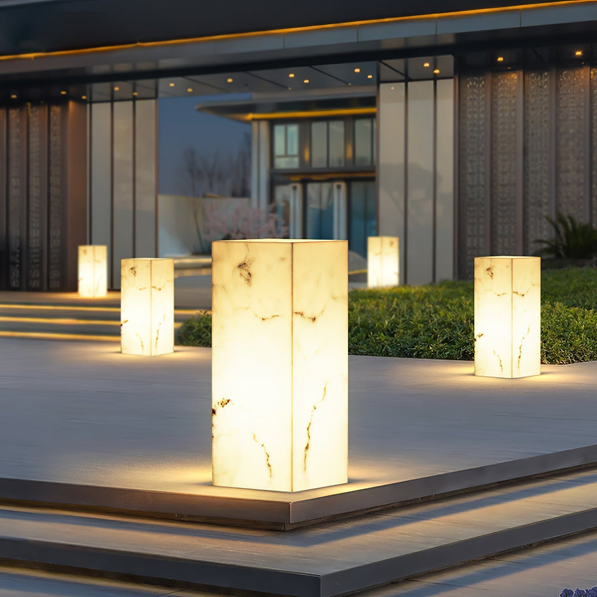 Ardorion Modern Minimalist Cube Marble Outdoor Light