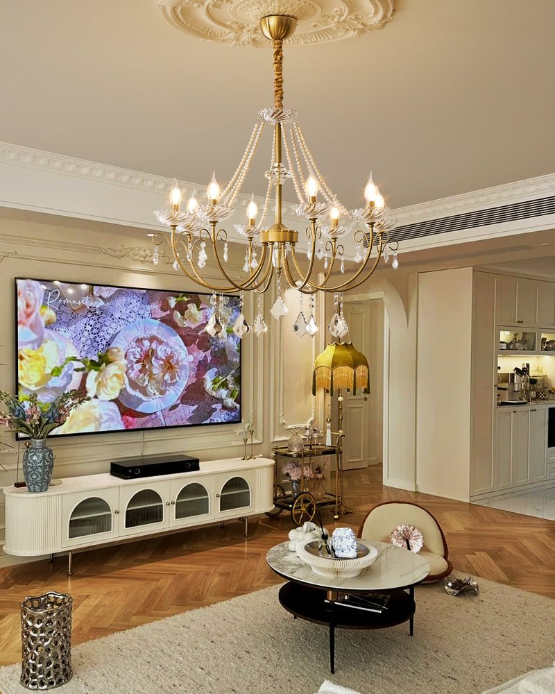 Elyisian Chandelier Pearl Crystal Elegant Classic