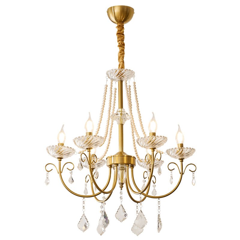 Elyisian Chandelier Pearl Crystal Elegant Classic