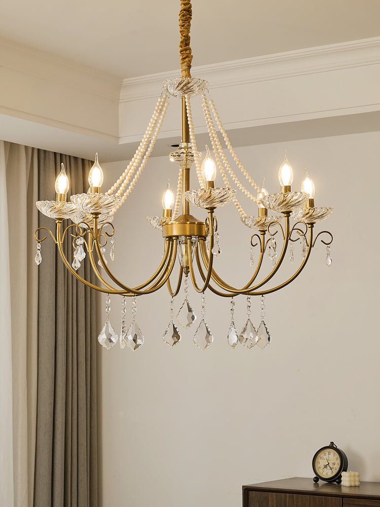 Elyisian Chandelier Pearl Crystal Elegant Classic