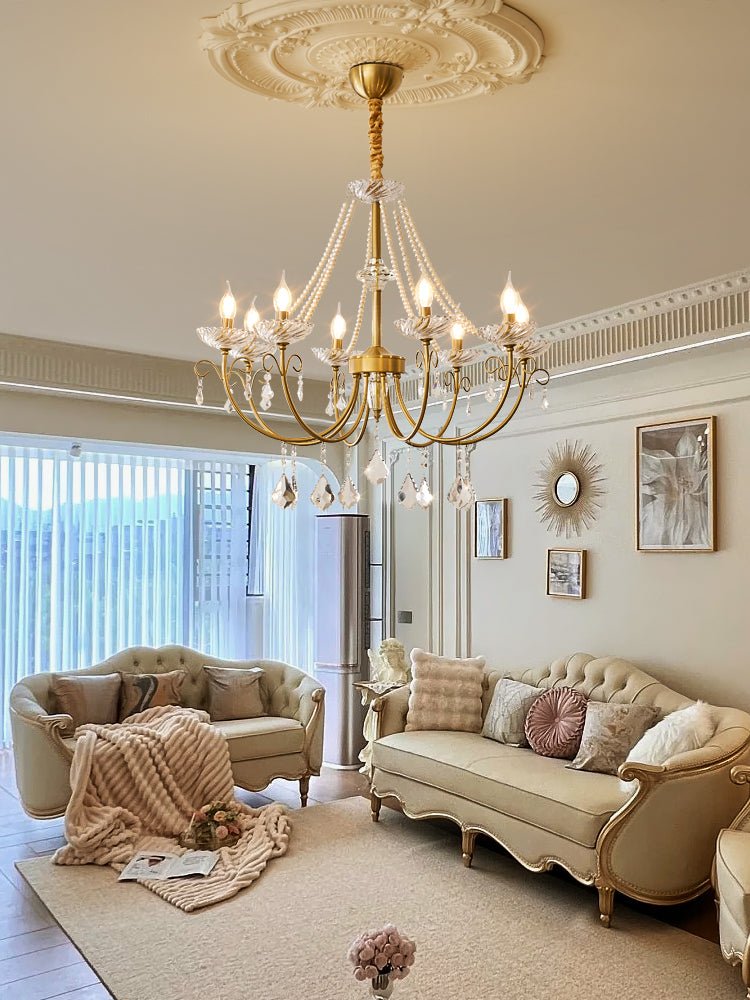 Elyisian Chandelier Pearl Crystal Elegant Classic