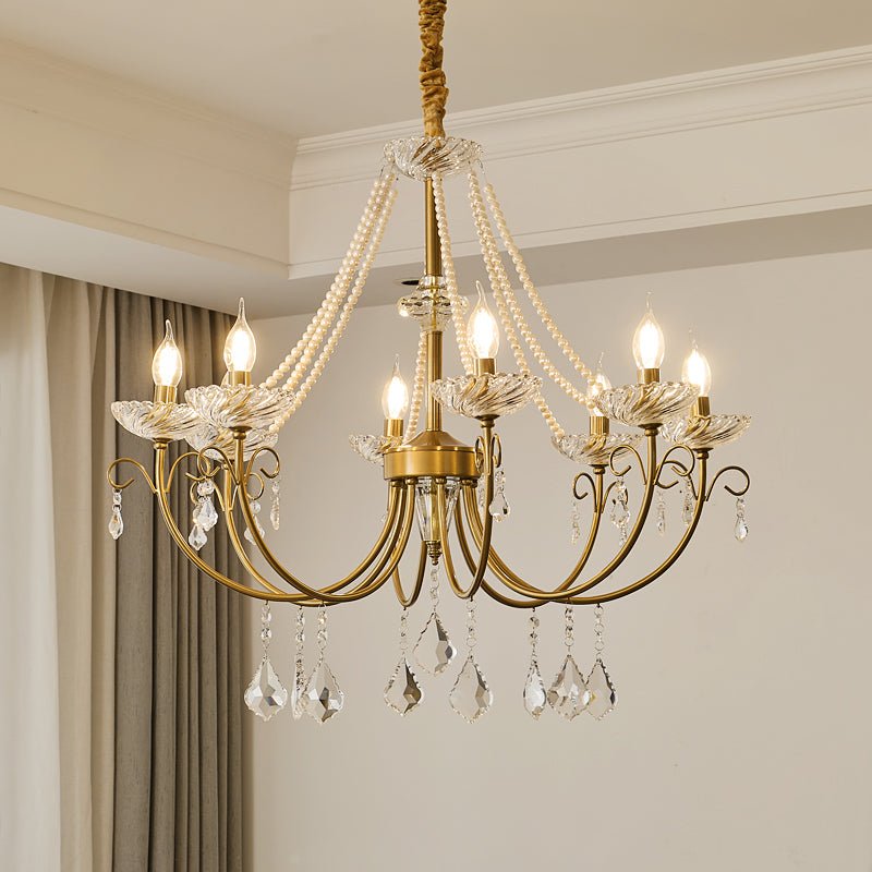 Elyisian Chandelier Pearl Crystal Elegant Classic