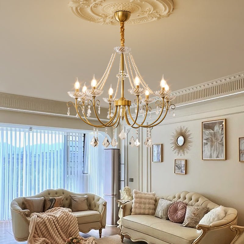 Elyisian Chandelier Pearl Crystal Elegant Classic
