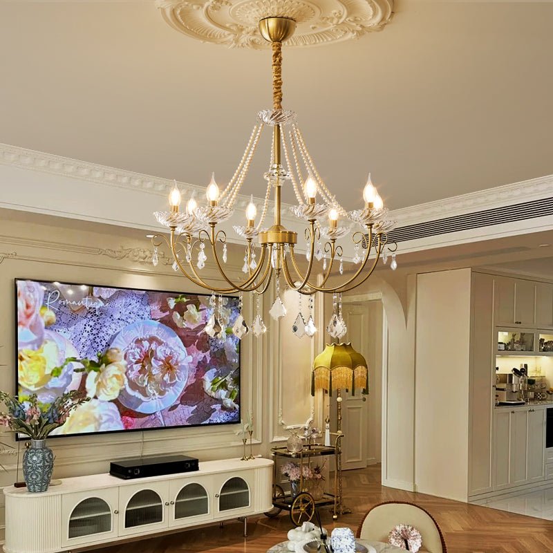 Elyisian Chandelier Pearl Crystal Elegant Classic