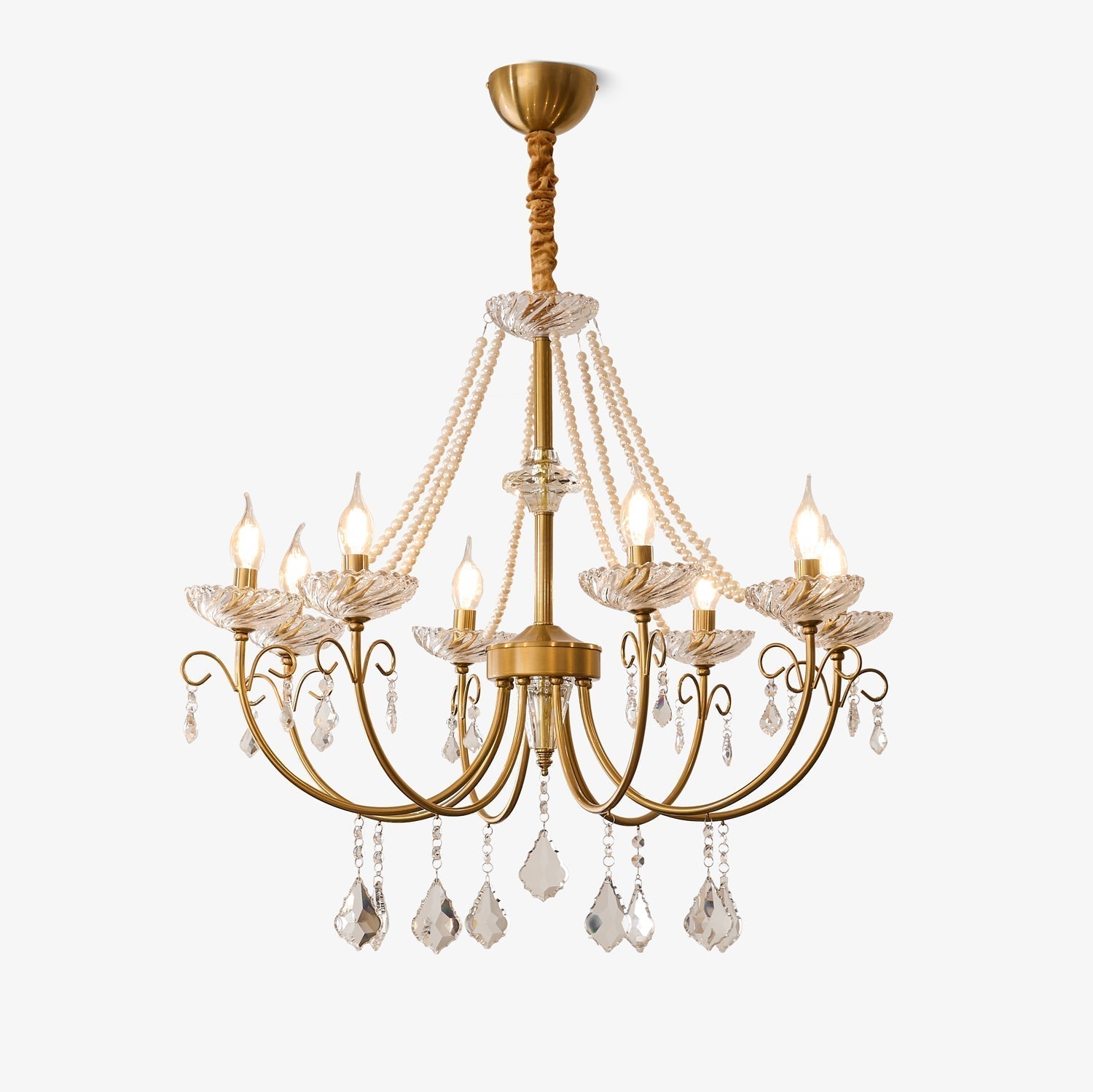 Elyisian Chandelier Pearl Crystal Elegant Classic