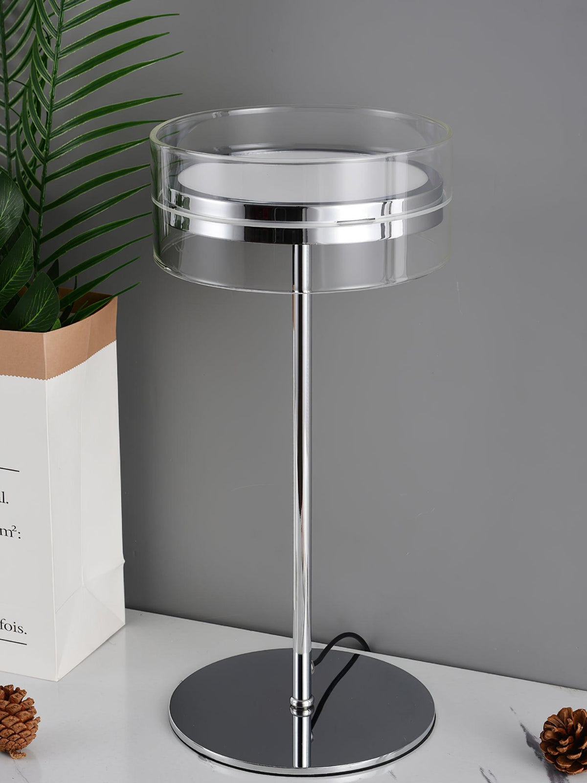 Lioreette Chrome & Glass Table Lamp