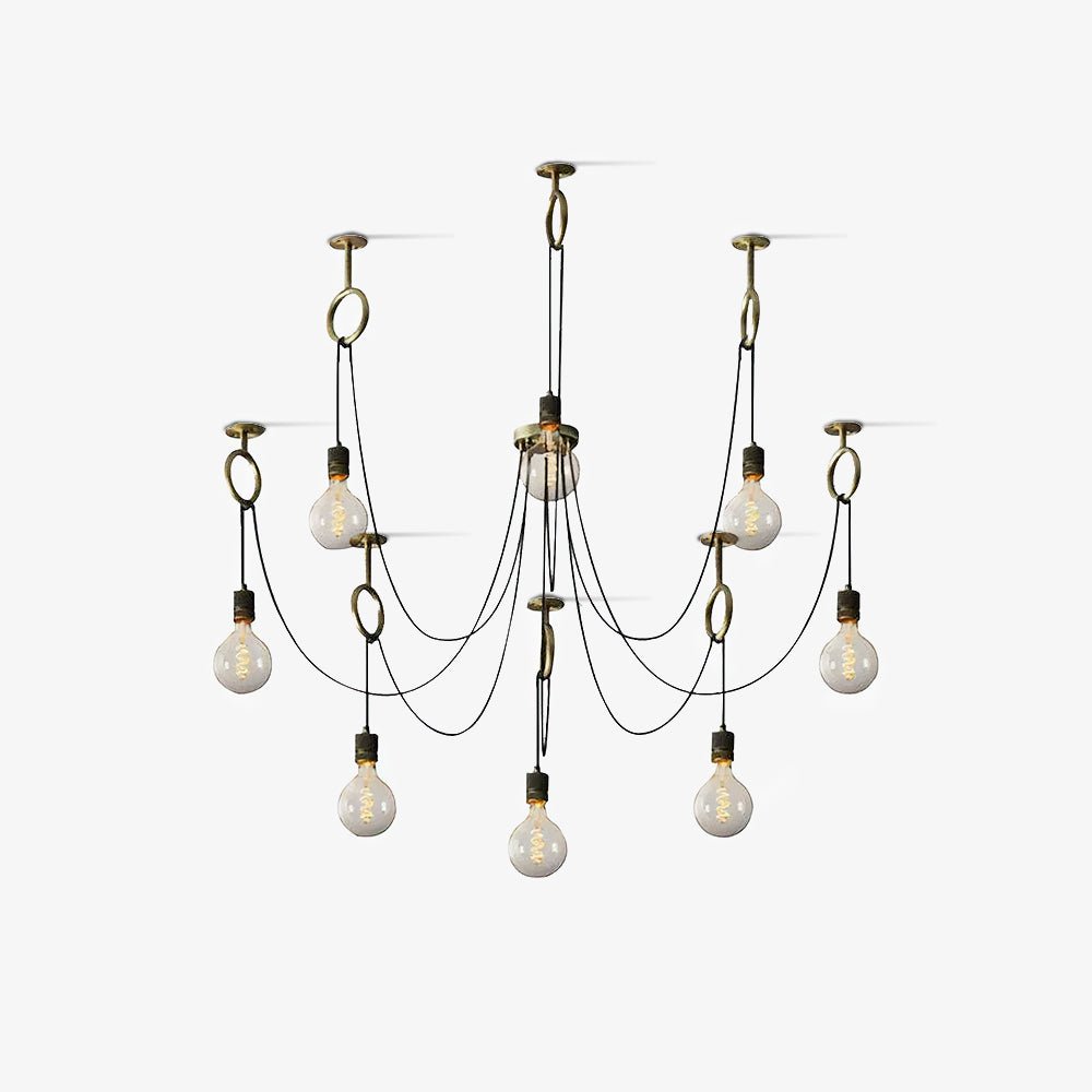 Miririne Chandelier Industrial Spider Bulb Hanging