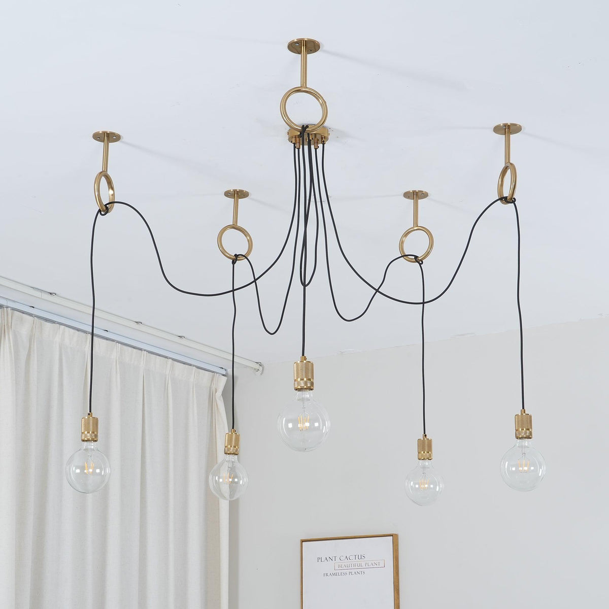 Miririne Chandelier Industrial Spider Bulb Hanging
