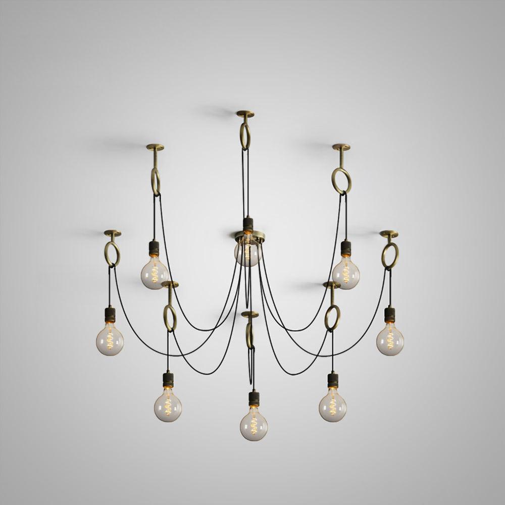Miririne Chandelier Industrial Spider Bulb Hanging
