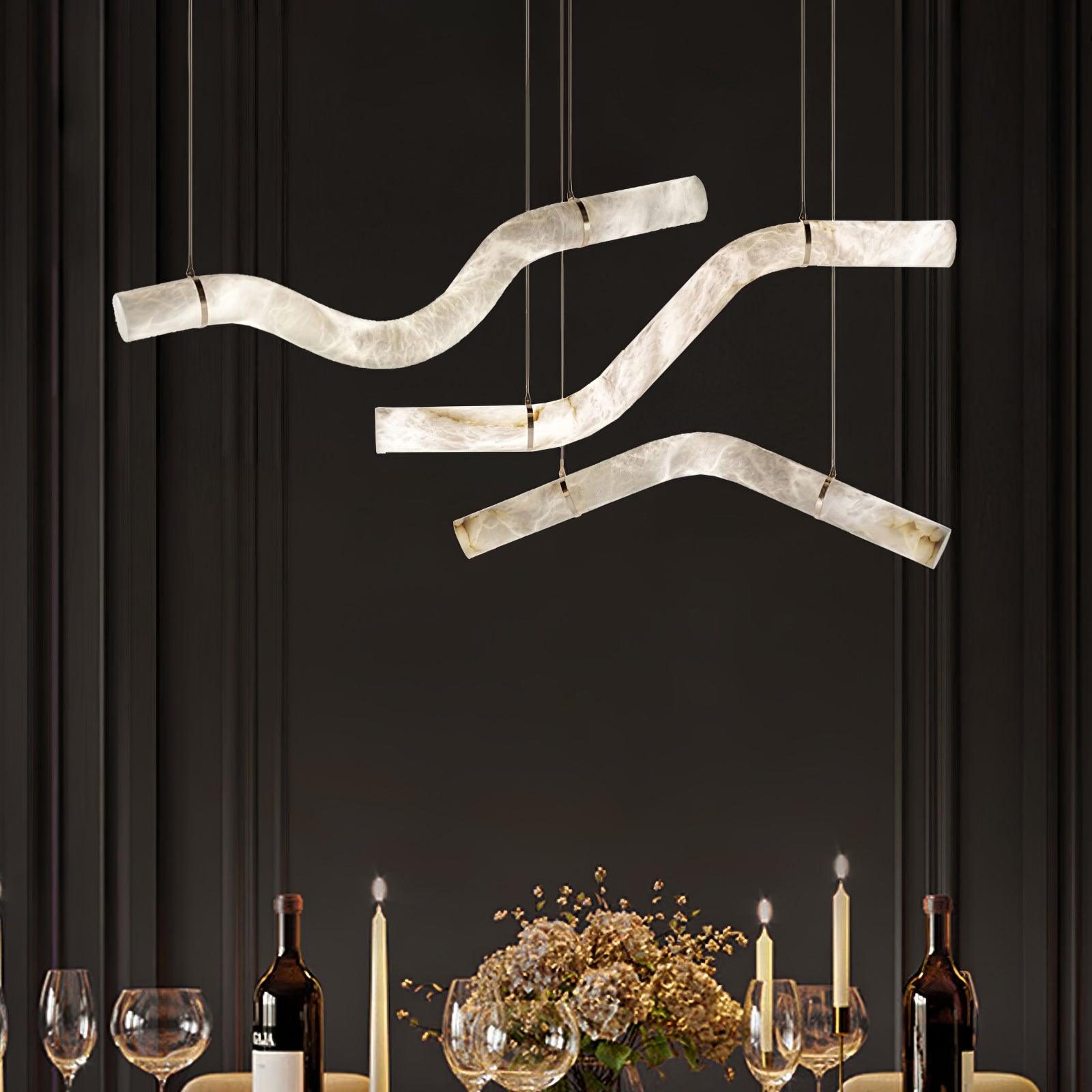 Mithos Curved Alabaster Pendant Light