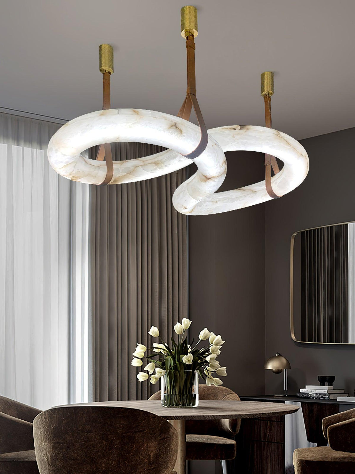 Luste Alabaster Closed-loop Pendant Light Chandelier