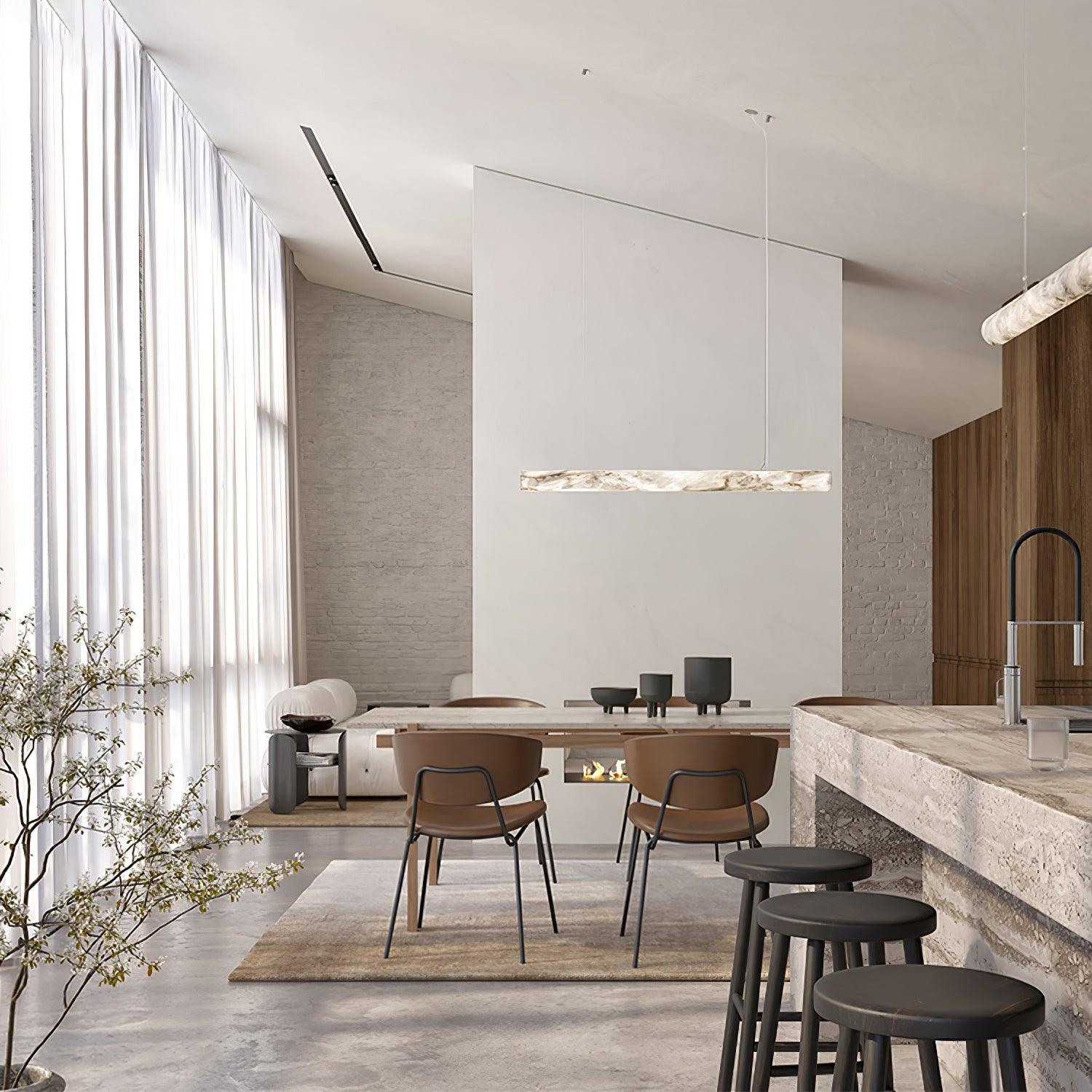 Mithos Curved Alabaster Pendant Light