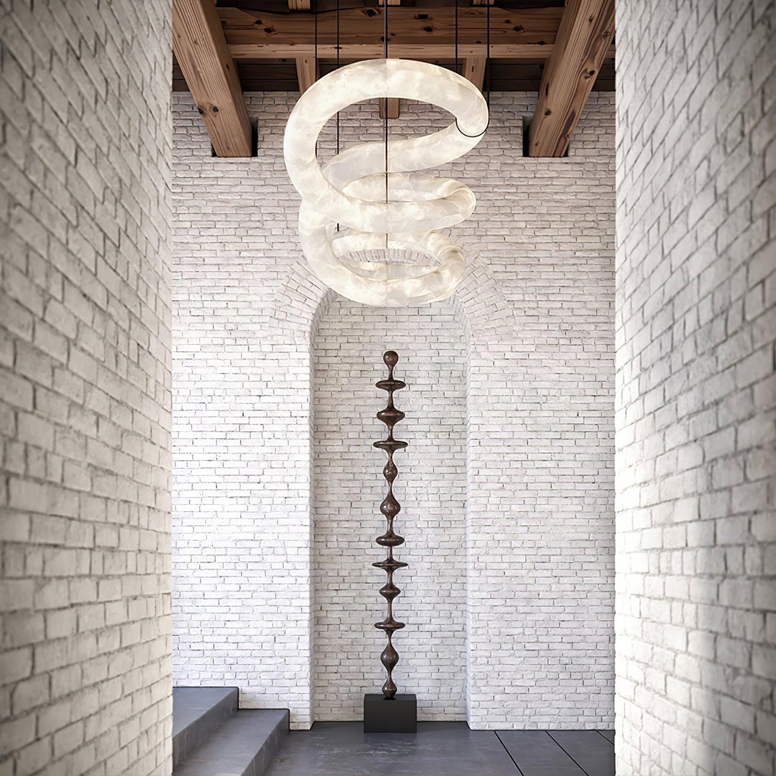 Mithos Curved Alabaster Pendant Light