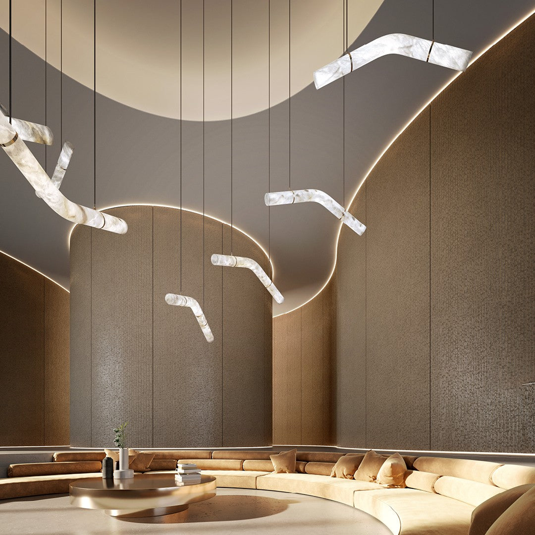 Mithos Curved Alabaster Pendant Light