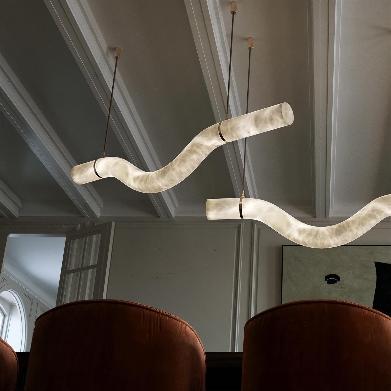 Mithos Curved Alabaster Pendant Light