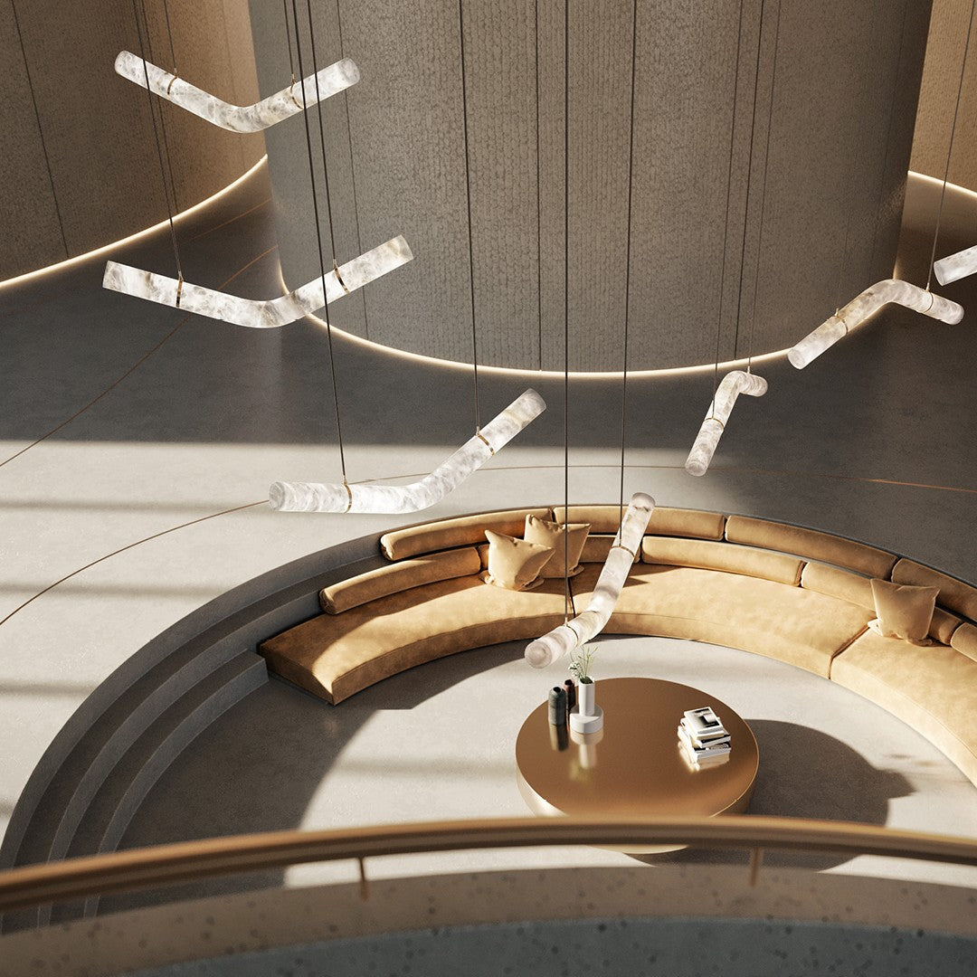 Mithos Curved Alabaster Pendant Light