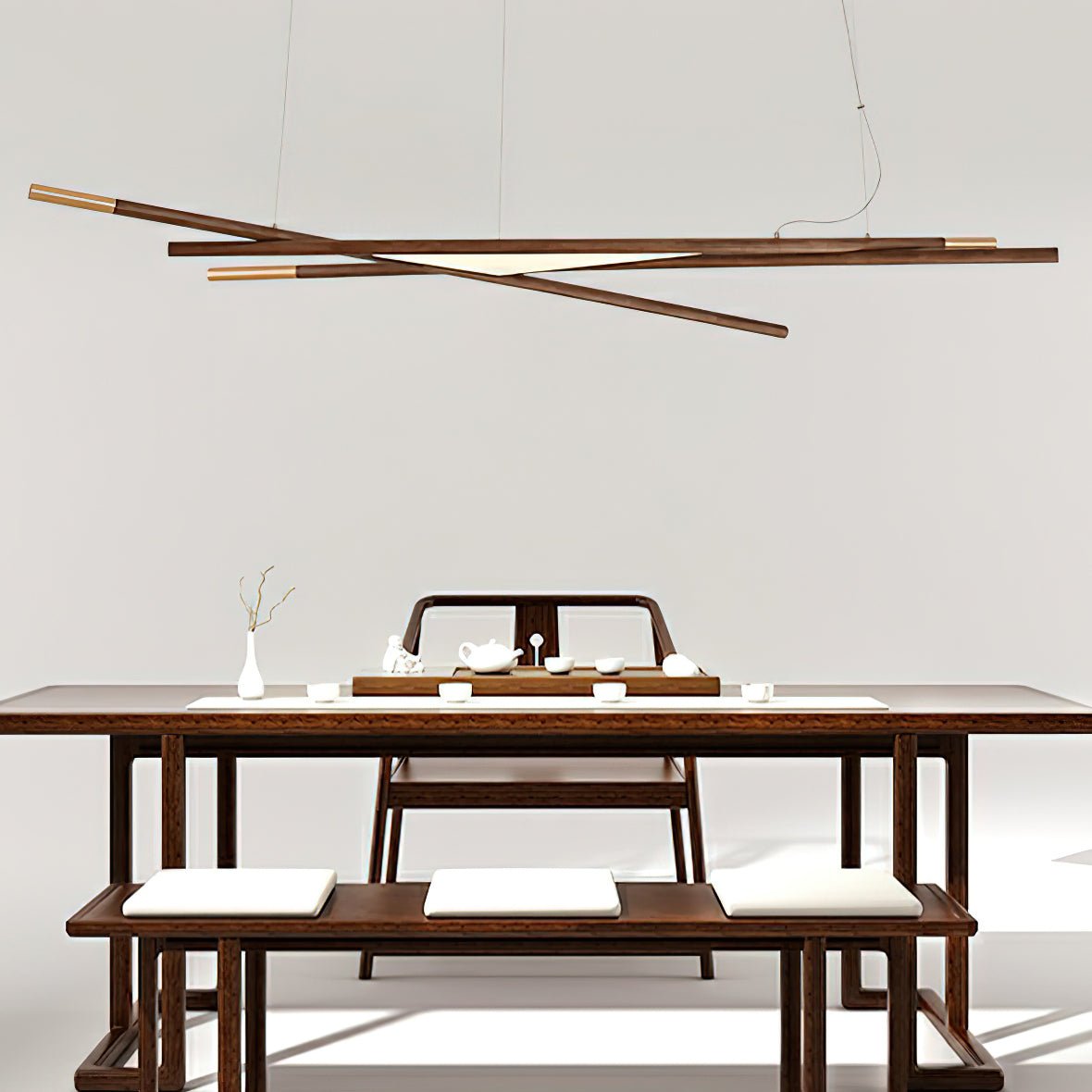 Elvuaine Chandelier Wooden Linear LED